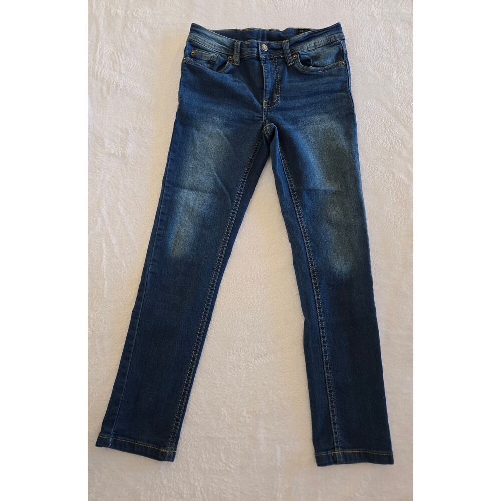 Buffalo David Bitton Evan Slim Straight Jeans Boys 10 12 Blue Stretch Denim